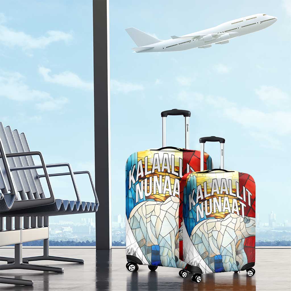 Kalaallit Nunaat Pride Luggage Cover Polar Bear Spirit in Stained Glass Style TS04