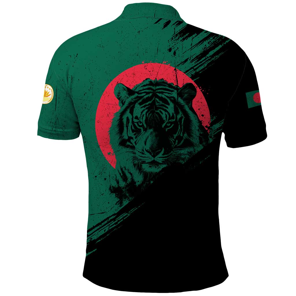Bangladesh Bengal Tiger Polo Shirt with National Flag and Emblem Design TS04