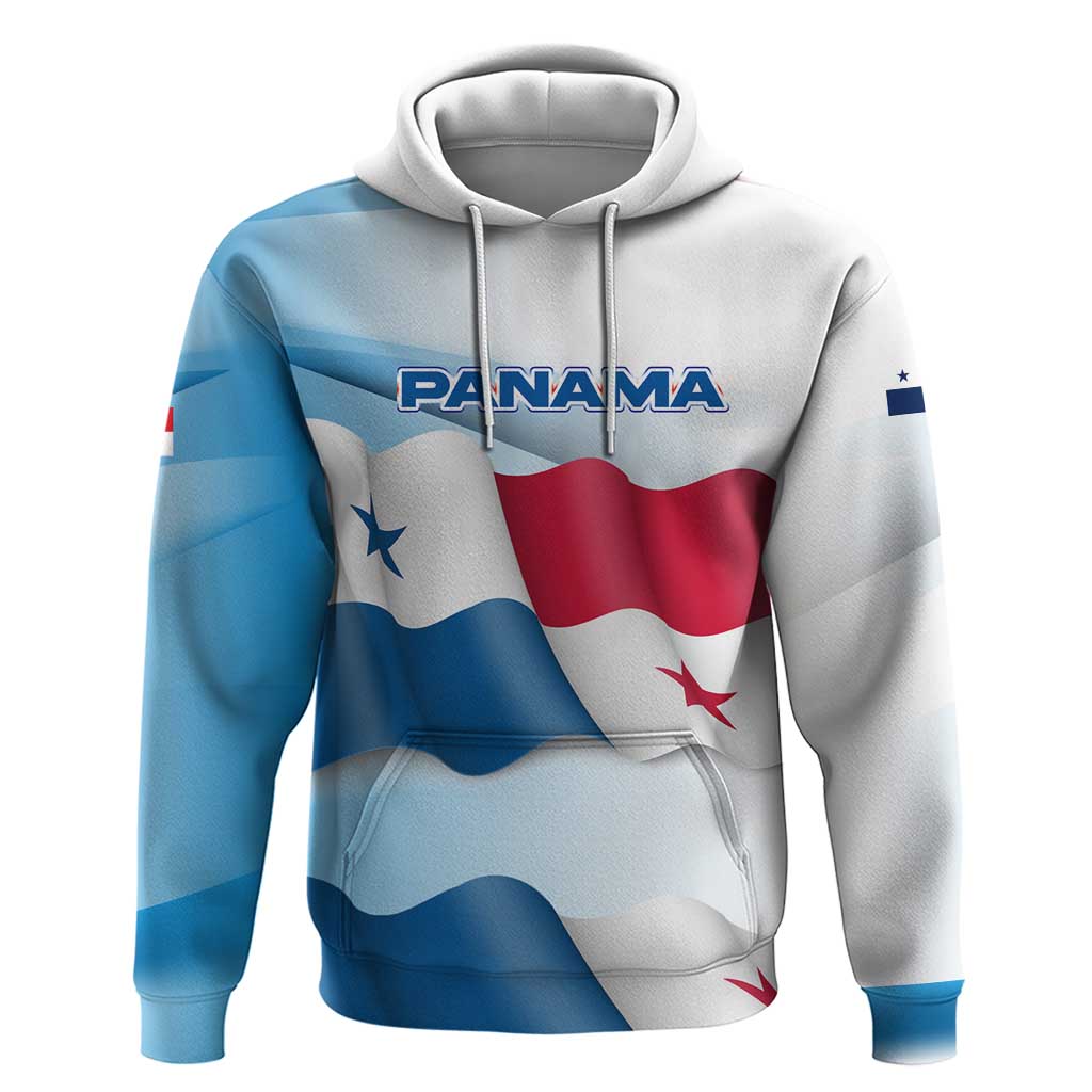 Panama Waving Flag Design Hoodie with Red Blue Stars and National Color Pattern TS04