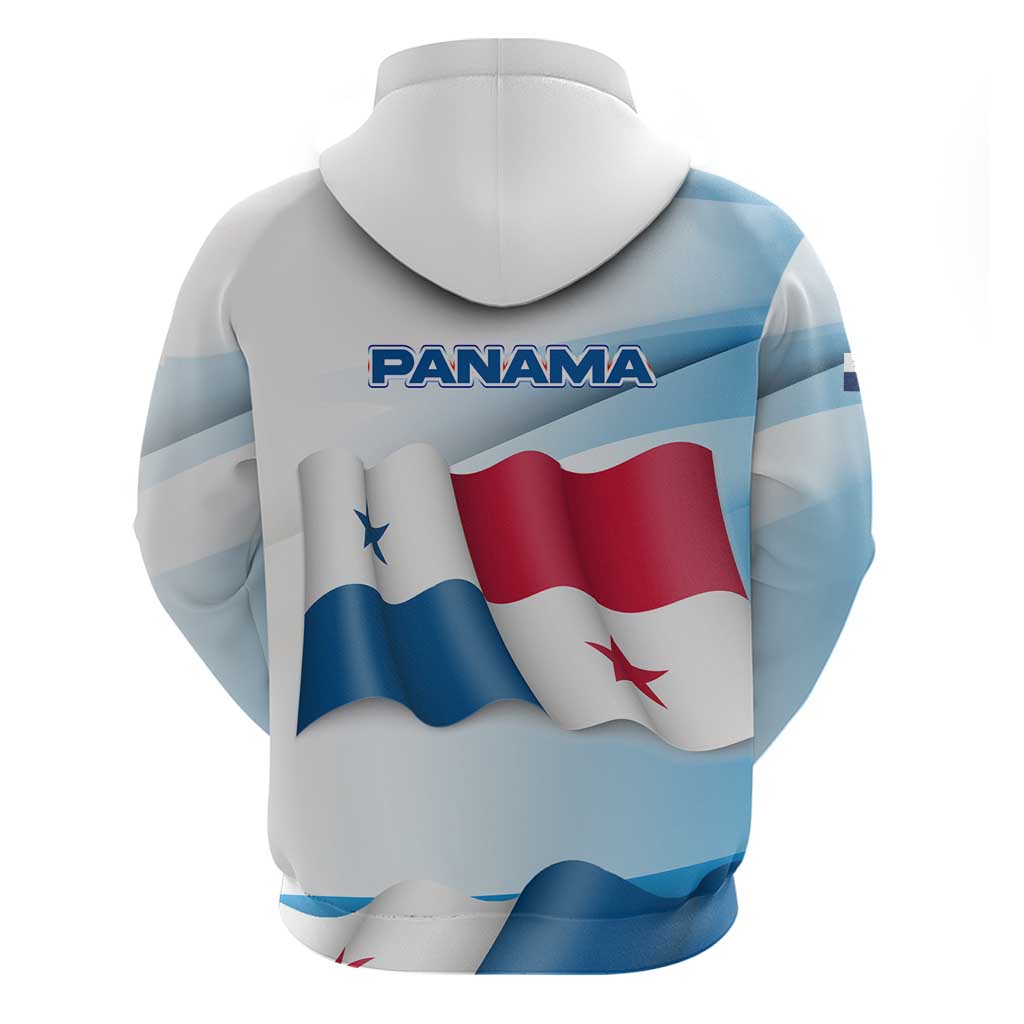 Panama Waving Flag Design Hoodie with Red Blue Stars and National Color Pattern TS04