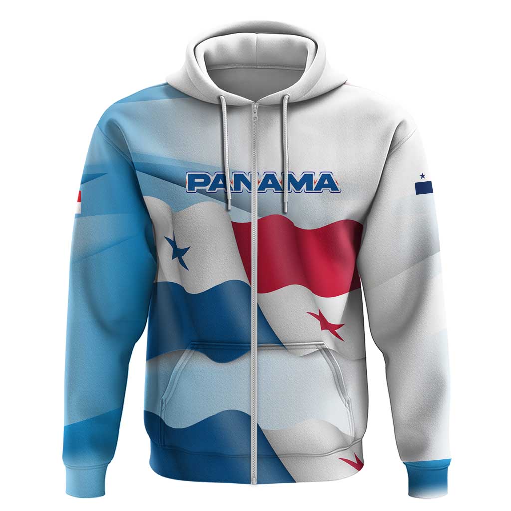Panama Waving Flag Design Hoodie with Red Blue Stars and National Color Pattern TS04
