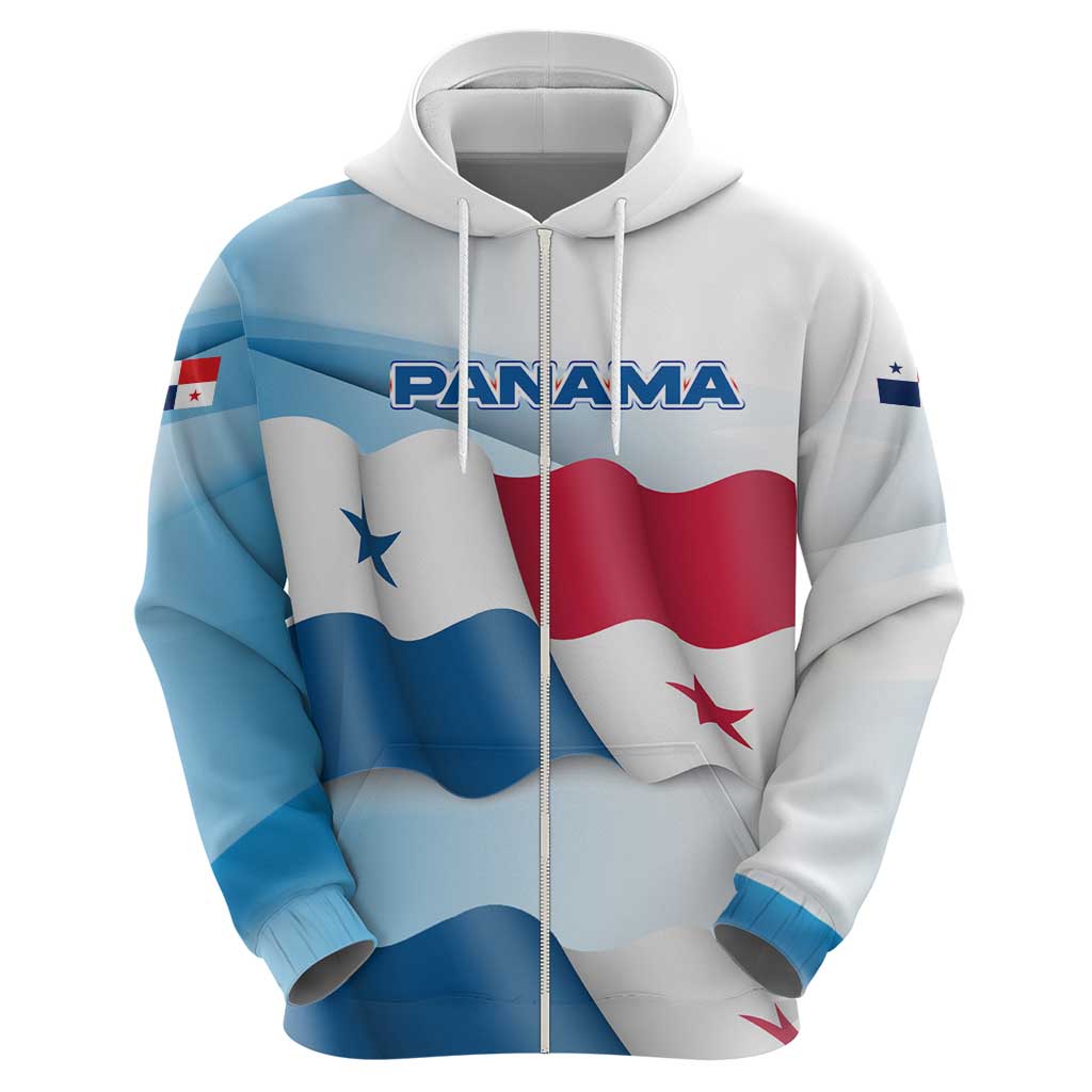 Panama Waving Flag Design Hoodie with Red Blue Stars and National Color Pattern TS04