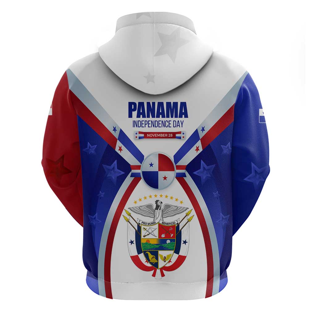 Panama Independence Day Hoodie with National Coat of Arms and Red Blue Star Design TS04