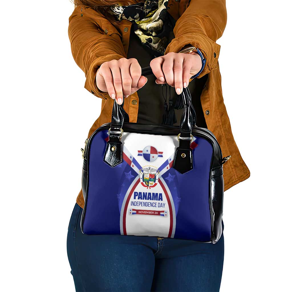 Panama Independence Day Shoulder Handbag with National Coat of Arms and Red Blue Star Design TS04