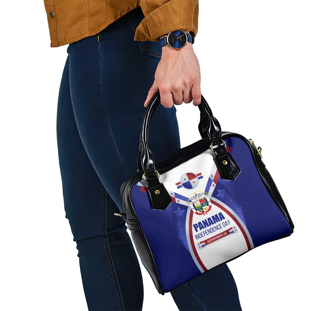 Panama Independence Day Shoulder Handbag with National Coat of Arms and Red Blue Star Design TS04