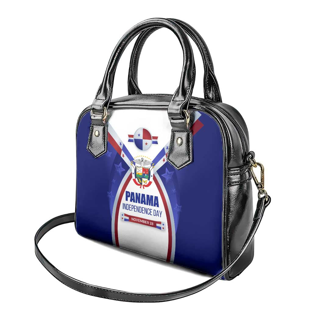 Panama Independence Day Shoulder Handbag with National Coat of Arms and Red Blue Star Design TS04