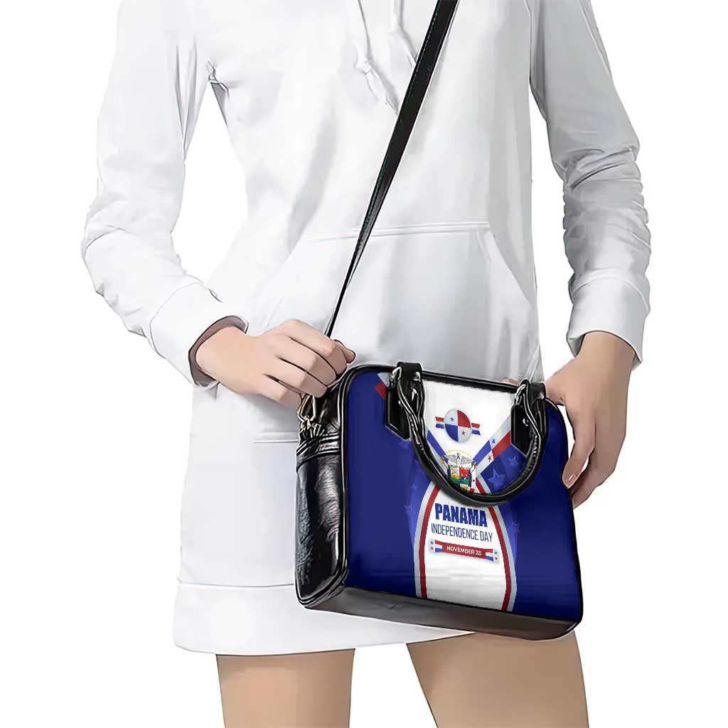Panama Independence Day Shoulder Handbag with National Coat of Arms and Red Blue Star Design TS04