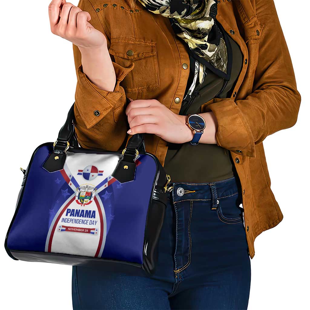 Panama Independence Day Shoulder Handbag with National Coat of Arms and Red Blue Star Design TS04