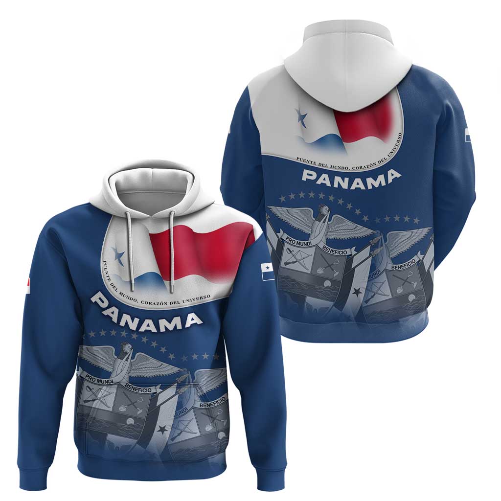 Panama National Flag Hoodie with Canal Symbolism and Puente del Mundo Motto Design TS04