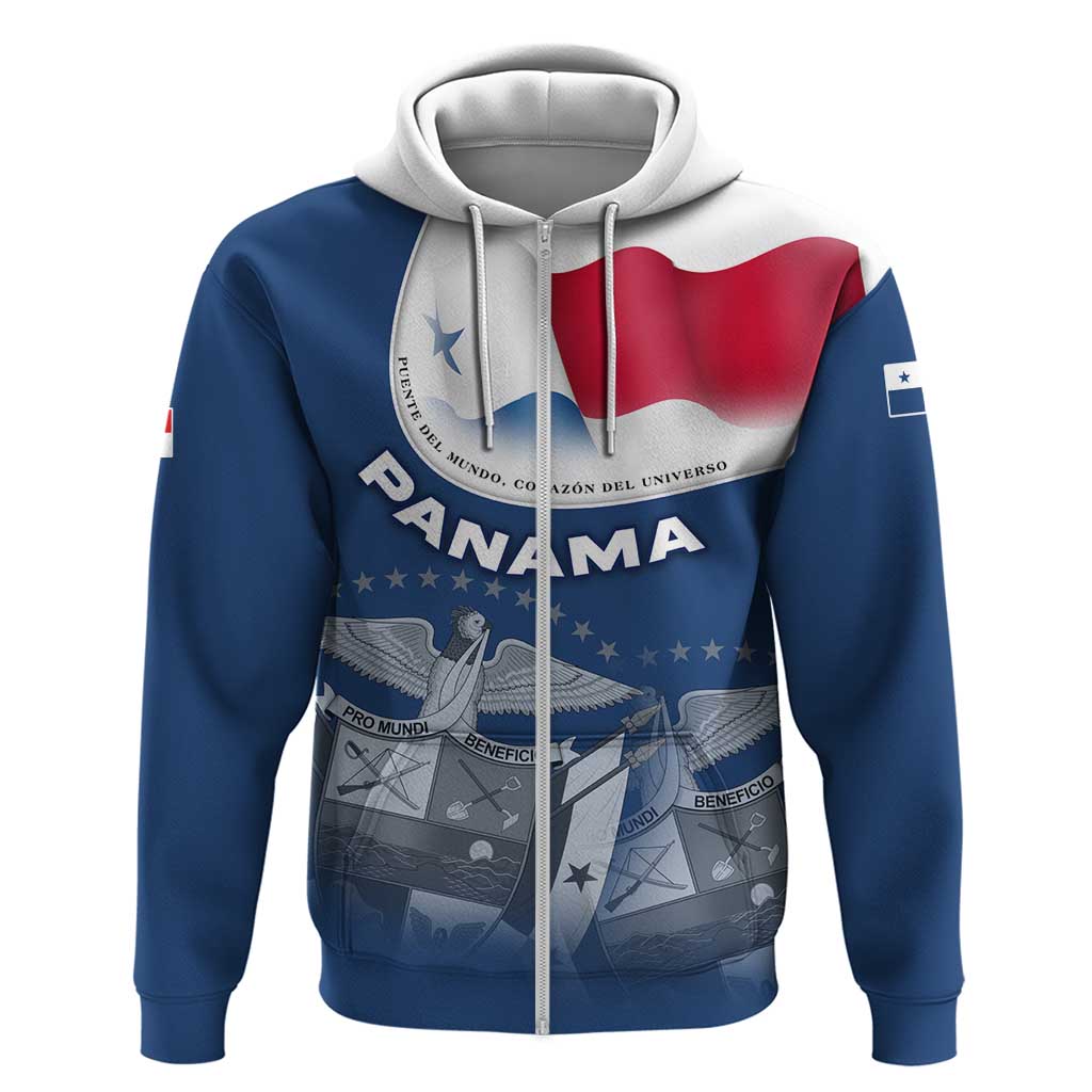 Panama National Flag Hoodie with Canal Symbolism and Puente del Mundo Motto Design TS04