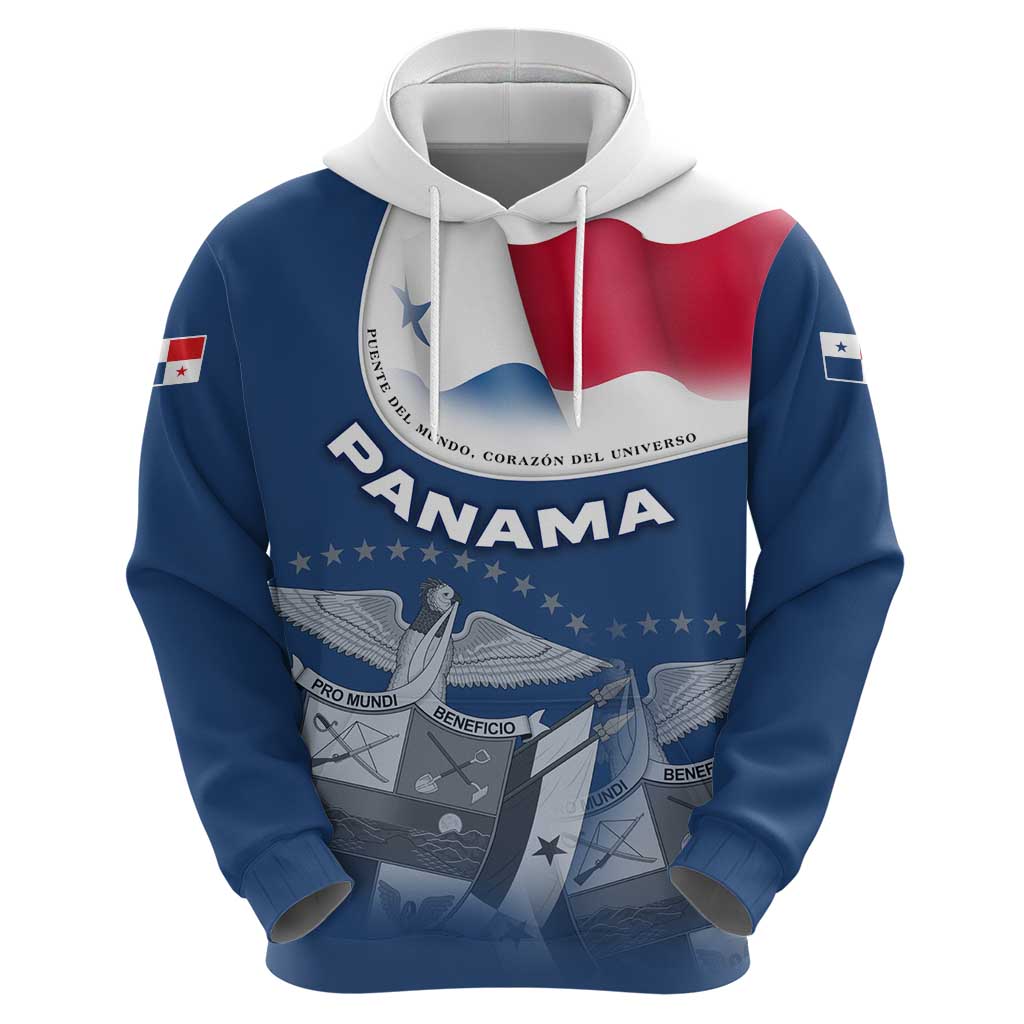 Panama National Flag Hoodie with Canal Symbolism and Puente del Mundo Motto Design TS04