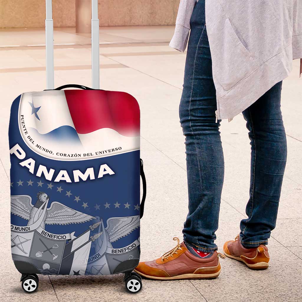 Panama National Flag Luggage Cover with Canal Symbolism and Puente del Mundo Motto Design TS04