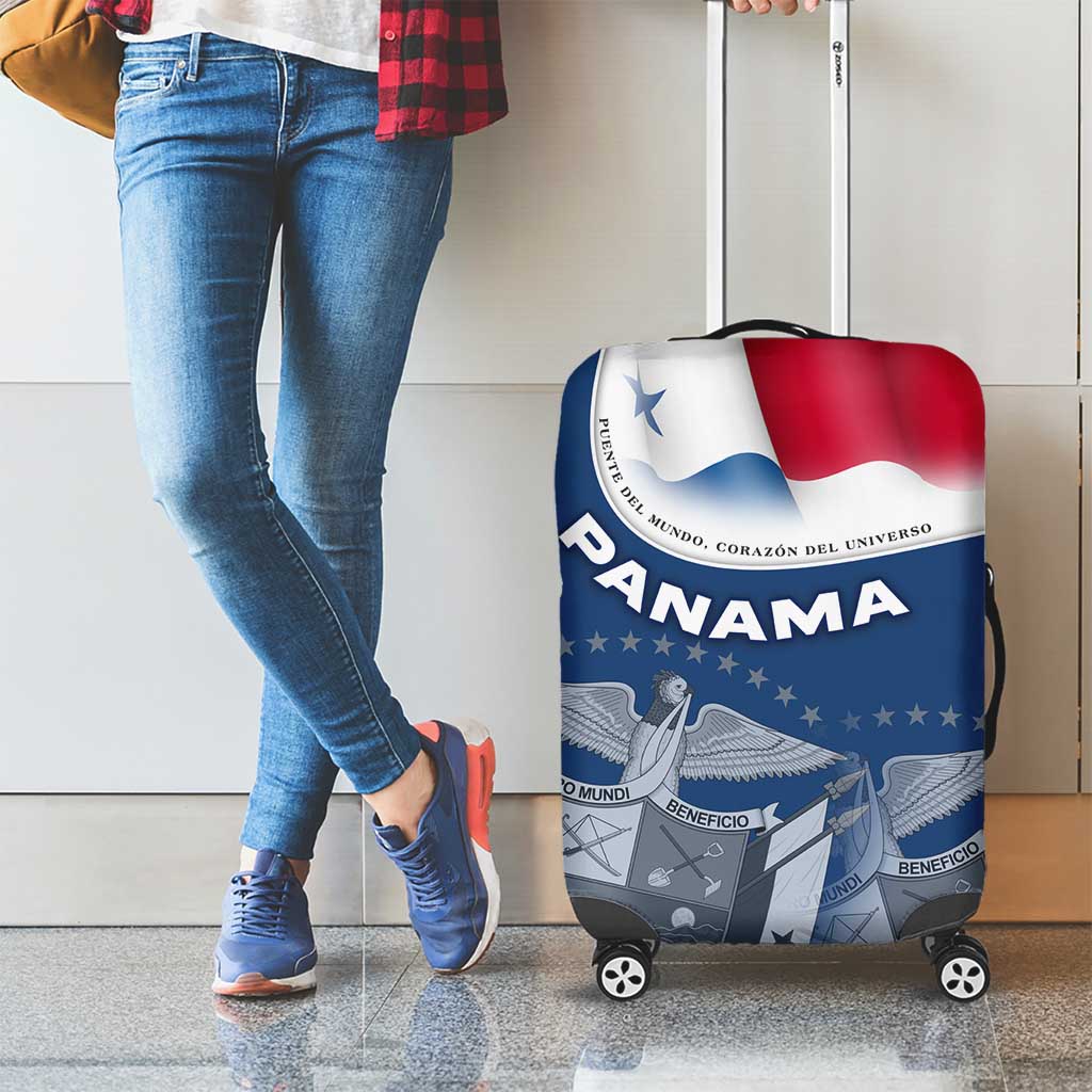 Panama National Flag Luggage Cover with Canal Symbolism and Puente del Mundo Motto Design TS04