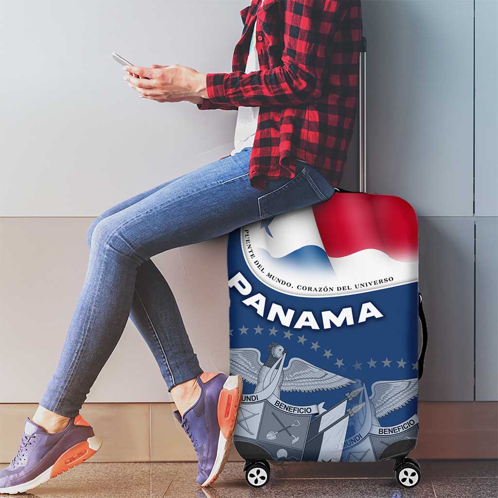 Panama National Flag Luggage Cover with Canal Symbolism and Puente del Mundo Motto Design TS04