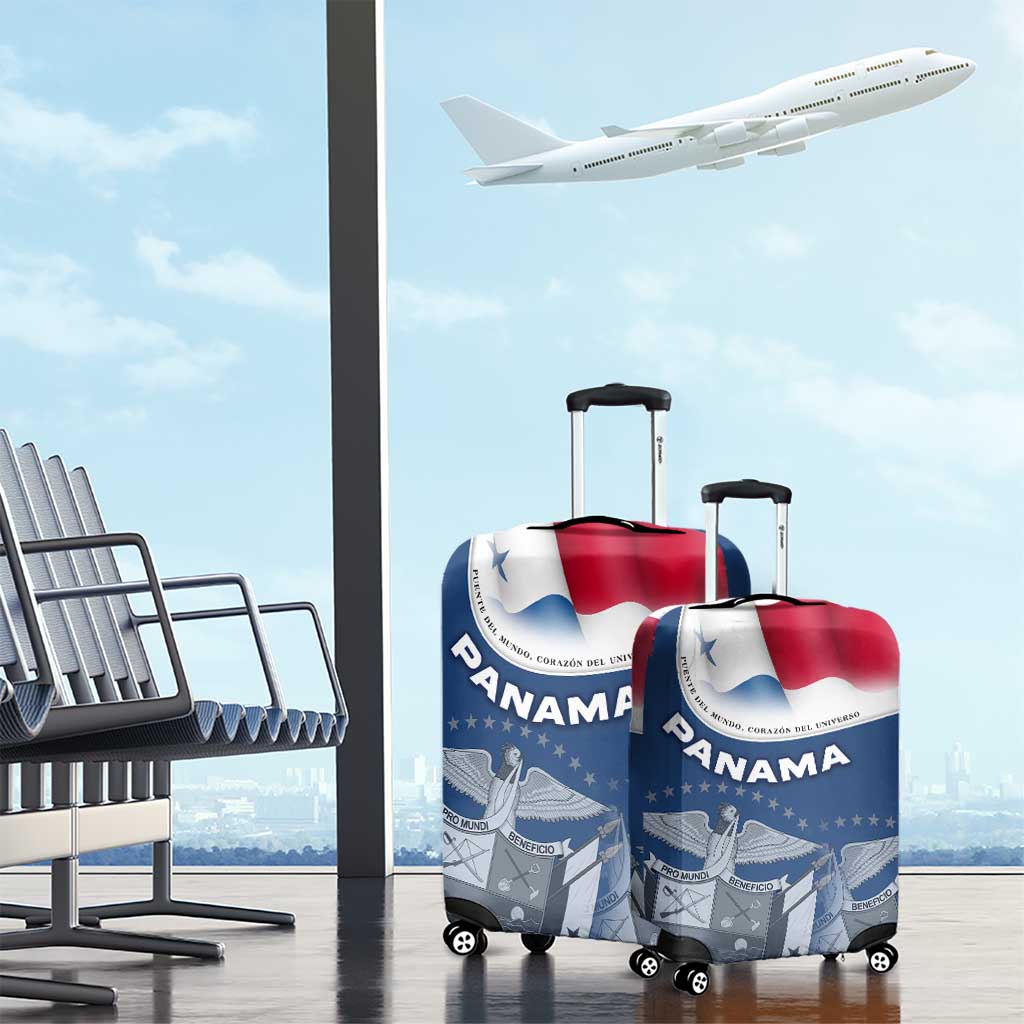 Panama National Flag Luggage Cover with Canal Symbolism and Puente del Mundo Motto Design TS04