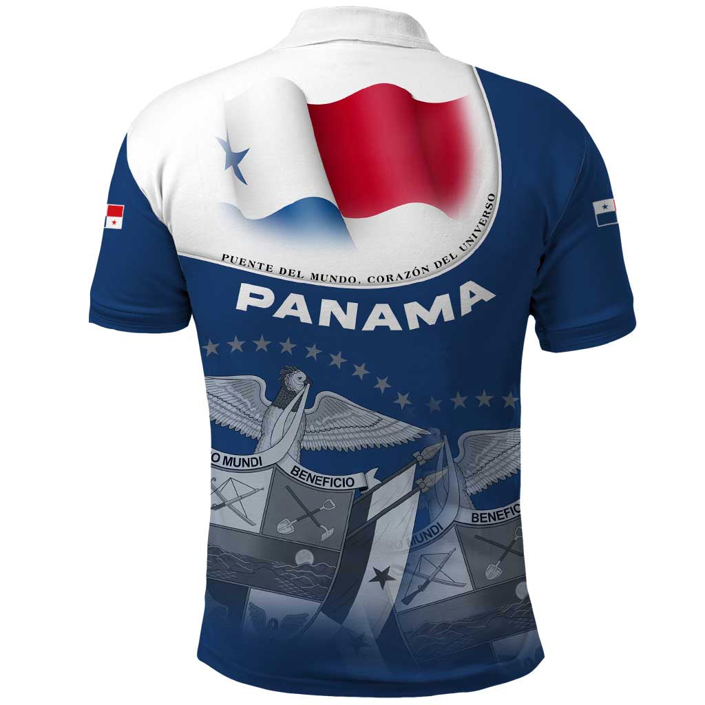 Panama National Flag Polo Shirt with Canal Symbolism and Puente del Mundo Motto Design TS04