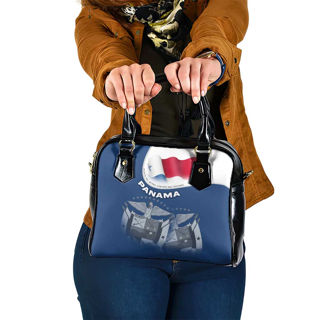 Panama National Flag Shoulder Handbag with Canal Symbolism and Puente del Mundo Motto Design TS04