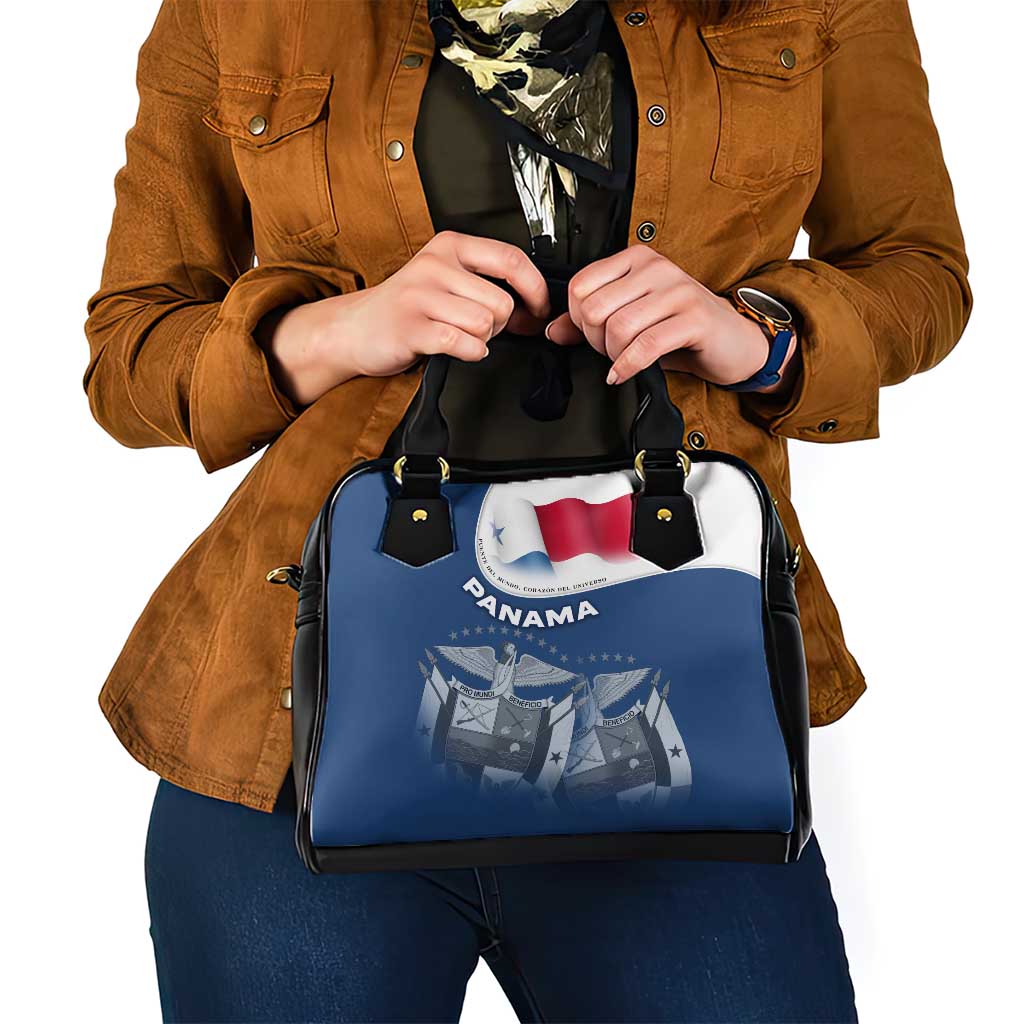 Panama National Flag Shoulder Handbag with Canal Symbolism and Puente del Mundo Motto Design TS04