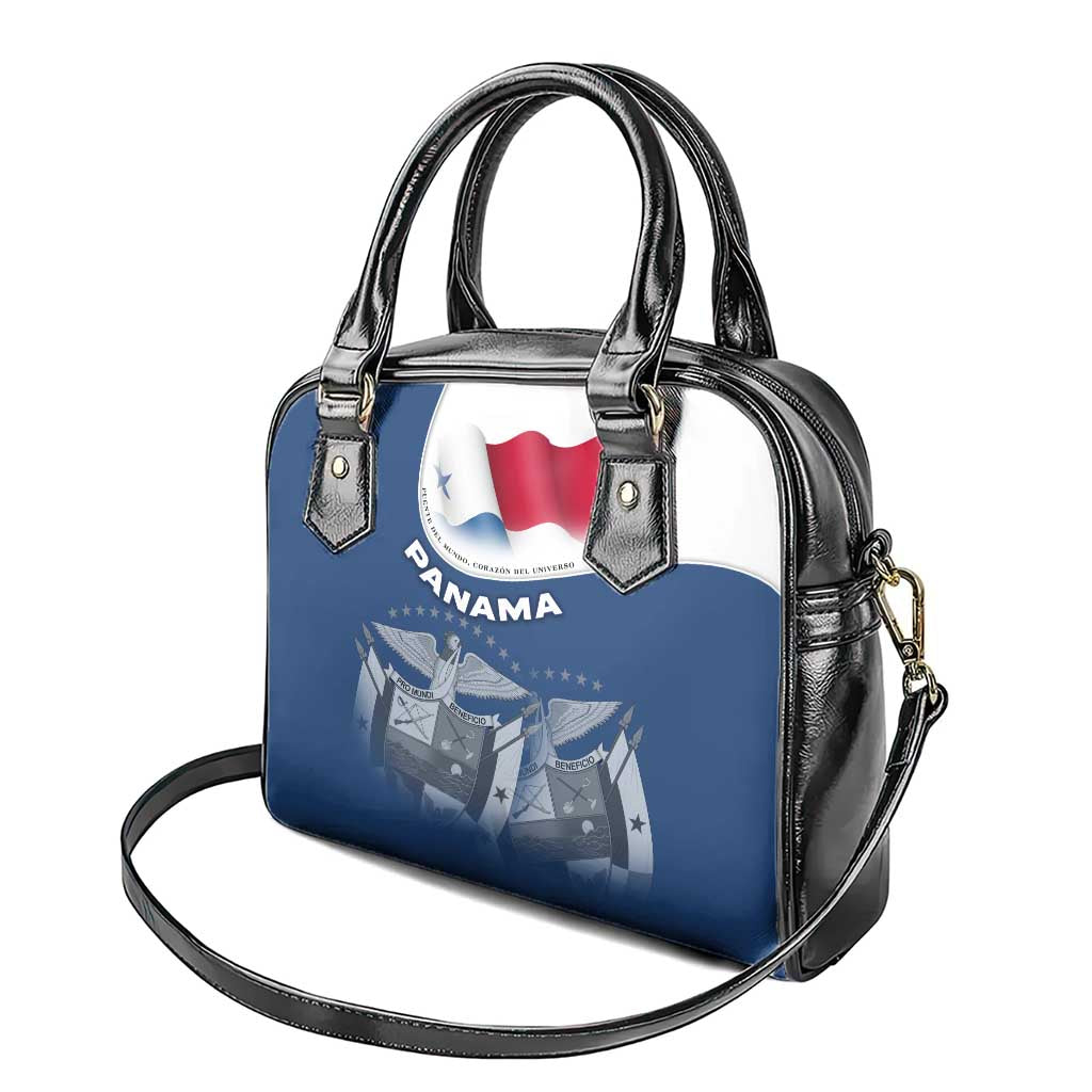 Panama National Flag Shoulder Handbag with Canal Symbolism and Puente del Mundo Motto Design TS04