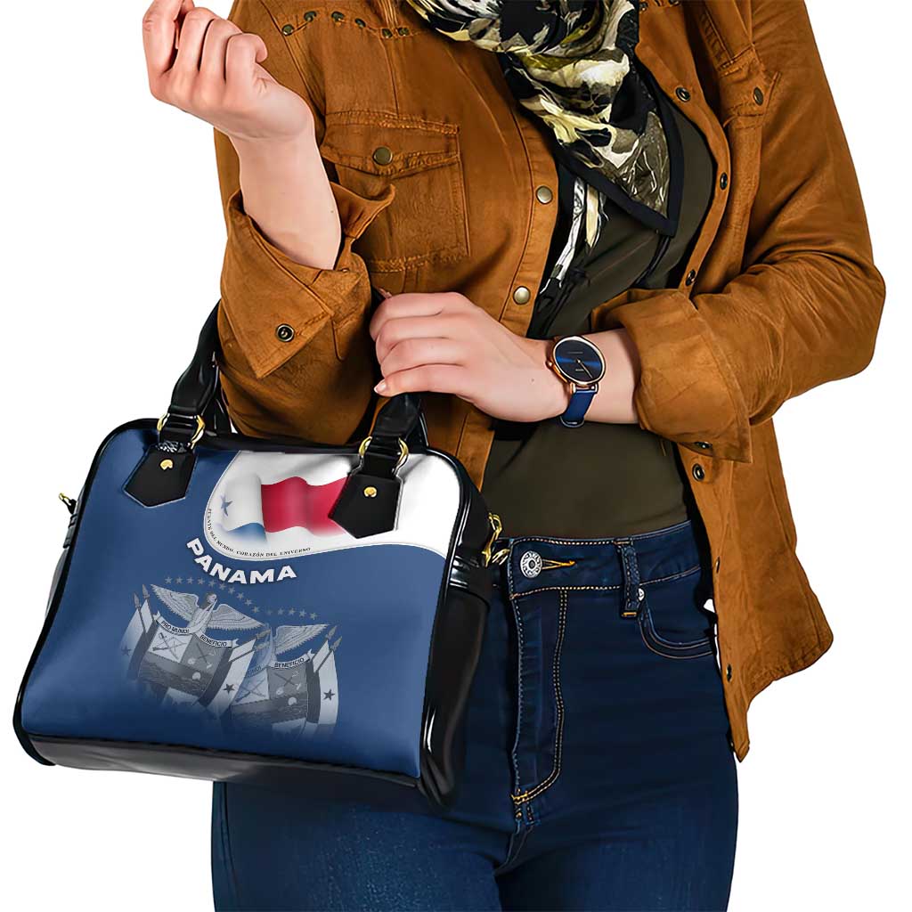 Panama National Flag Shoulder Handbag with Canal Symbolism and Puente del Mundo Motto Design TS04