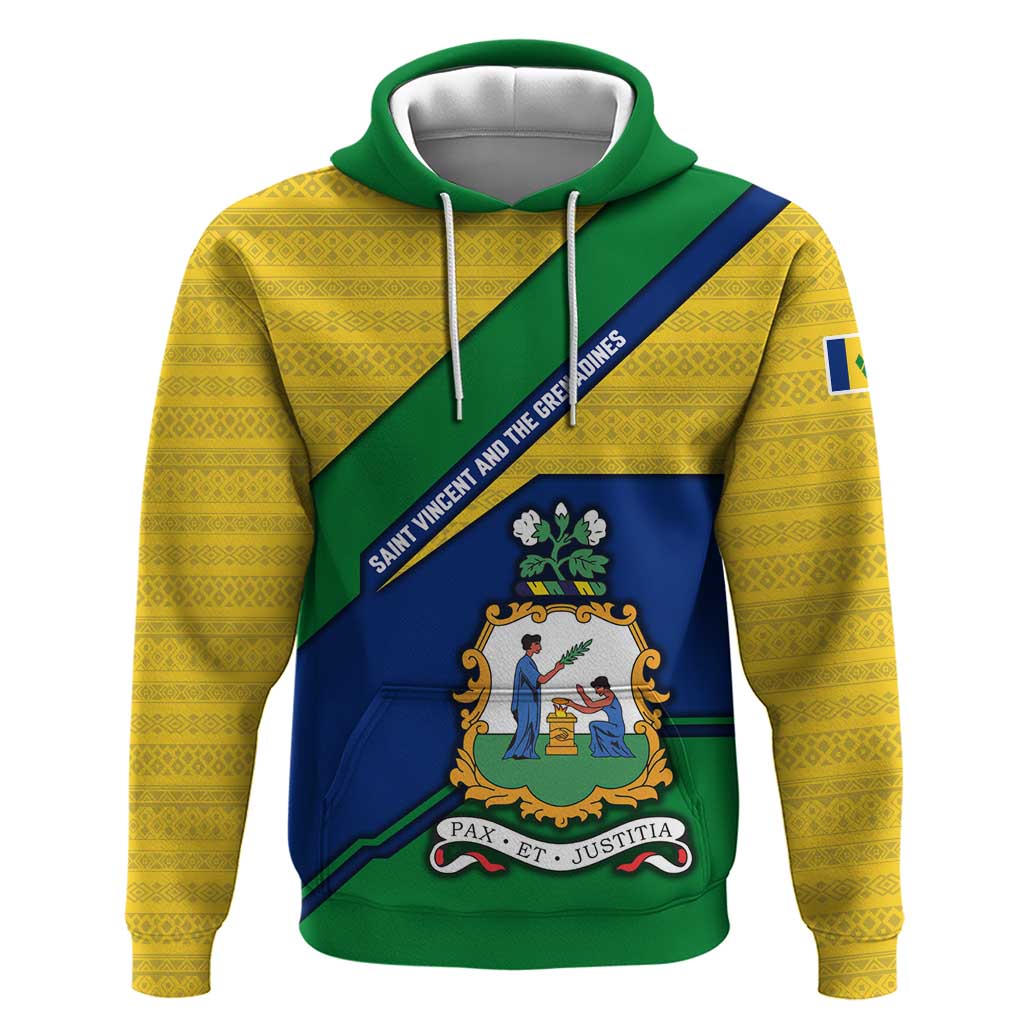 Saint Vincent and the Grenadines Flag Hoodie Coat of Arms and National Colors TS04