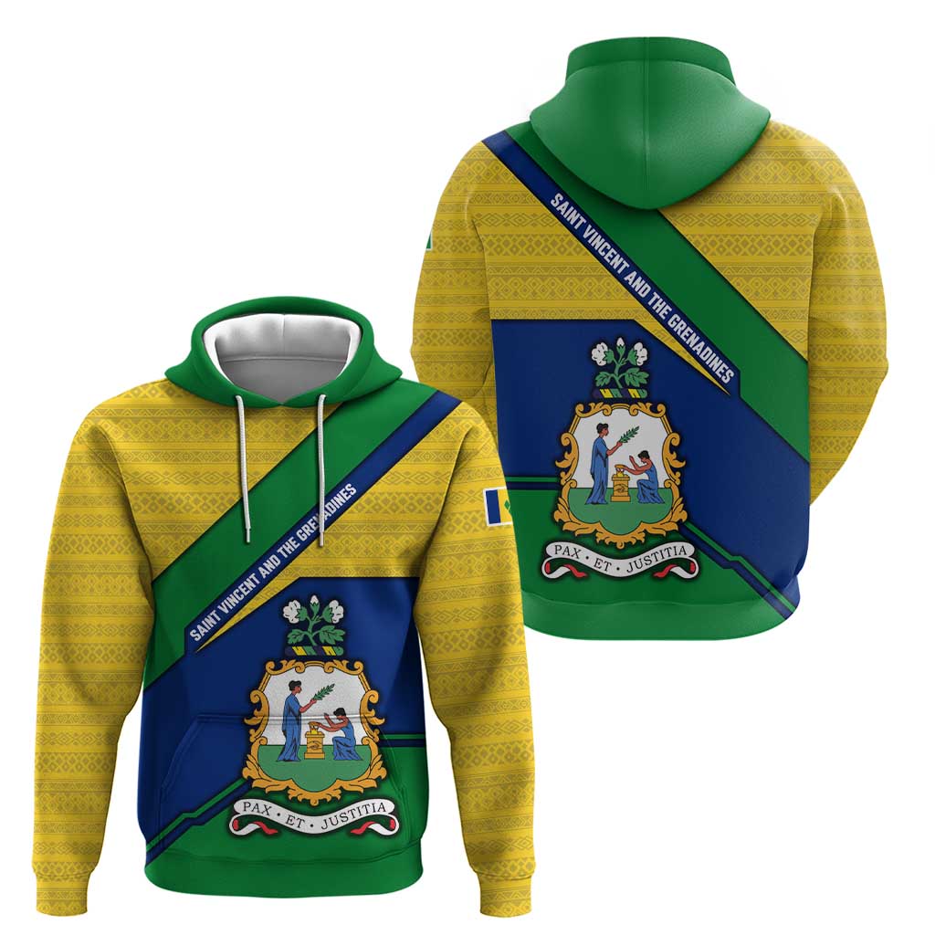 Saint Vincent and the Grenadines Flag Hoodie Coat of Arms and National Colors TS04