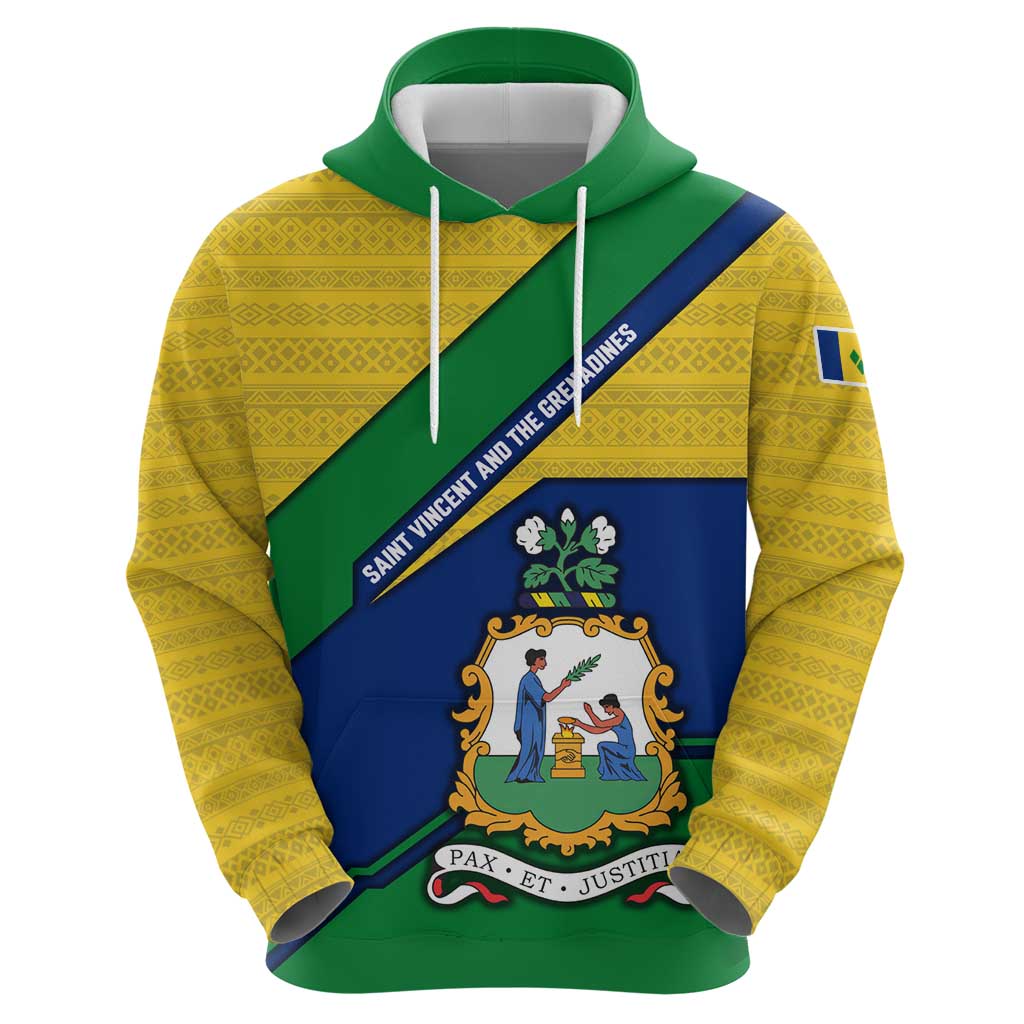 Saint Vincent and the Grenadines Flag Hoodie Coat of Arms and National Colors TS04