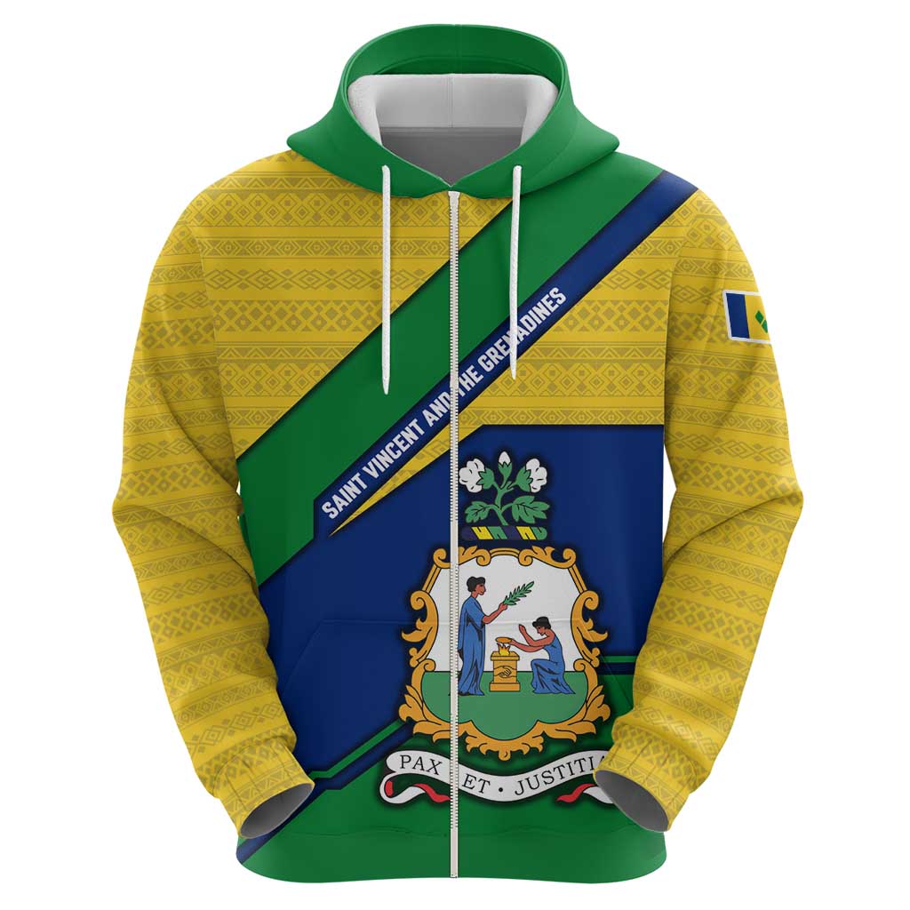 Saint Vincent and the Grenadines Flag Hoodie Coat of Arms and National Colors TS04