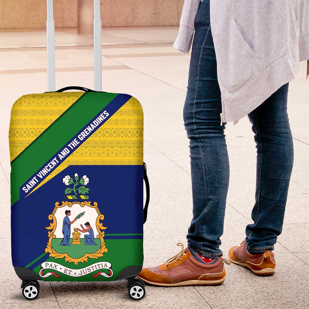 Saint Vincent and the Grenadines Flag Luggage Cover Coat of Arms and National Colors TS04