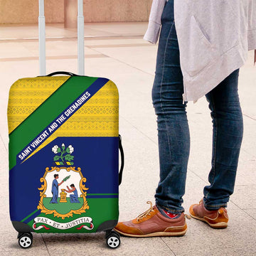 Saint Vincent and the Grenadines Flag Luggage Cover Coat of Arms and National Colors TS04