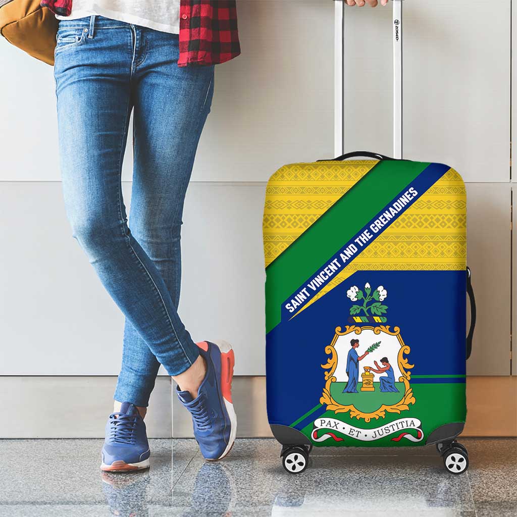 Saint Vincent and the Grenadines Flag Luggage Cover Coat of Arms and National Colors TS04