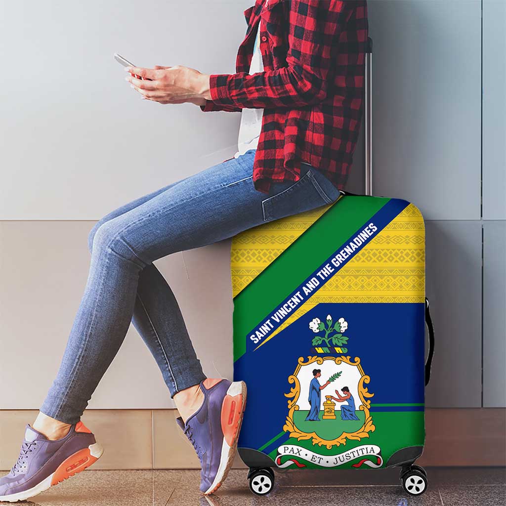 Saint Vincent and the Grenadines Flag Luggage Cover Coat of Arms and National Colors TS04