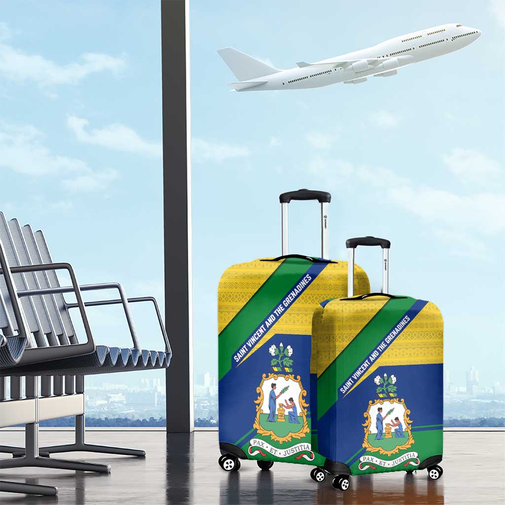 Saint Vincent and the Grenadines Flag Luggage Cover Coat of Arms and National Colors TS04