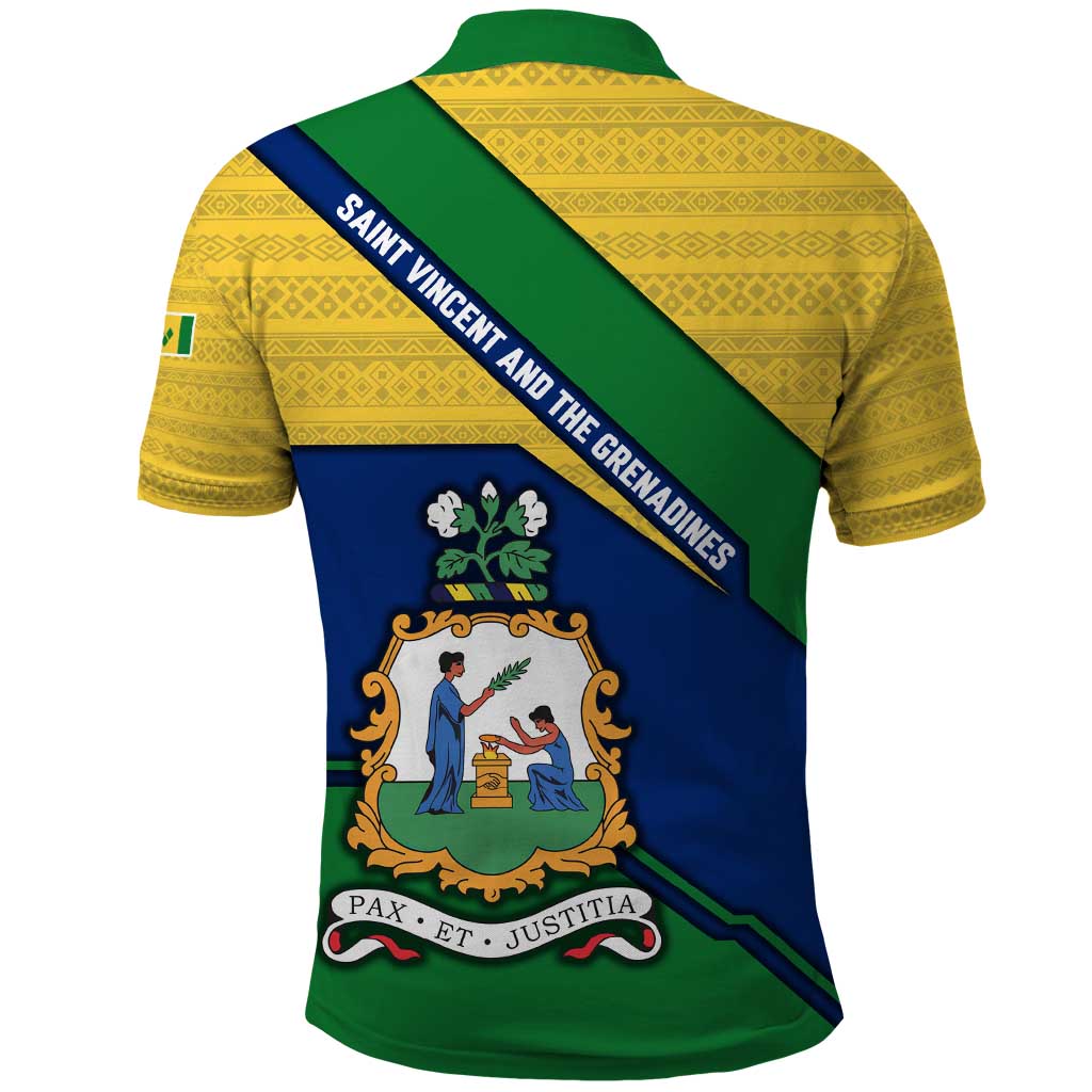 Saint Vincent and the Grenadines Flag Polo Shirt Coat of Arms and National Colors TS04