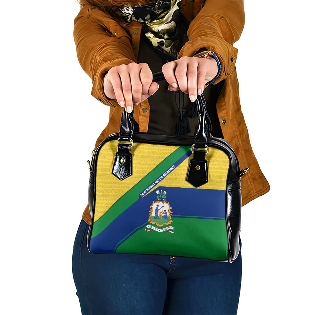 Saint Vincent and the Grenadines Flag Shoulder Handbag Coat of Arms and National Colors TS04