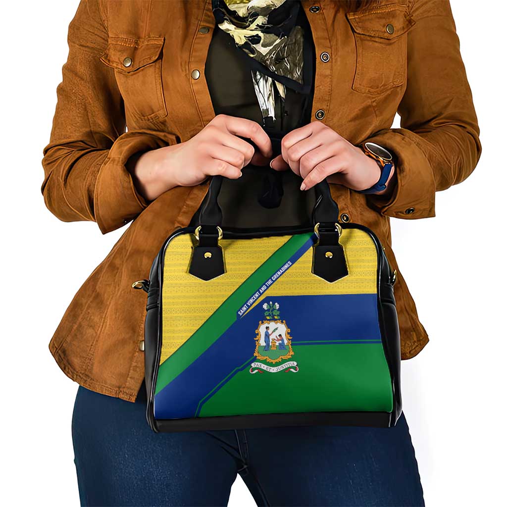 Saint Vincent and the Grenadines Flag Shoulder Handbag Coat of Arms and National Colors TS04