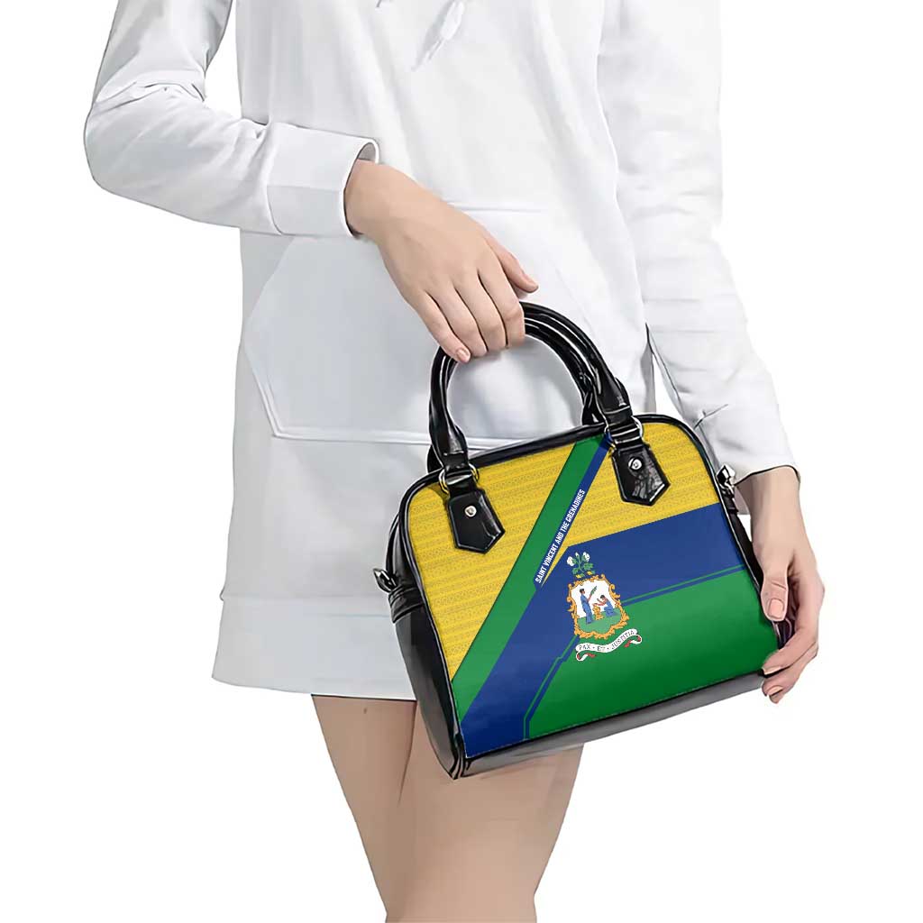 Saint Vincent and the Grenadines Flag Shoulder Handbag Coat of Arms and National Colors TS04
