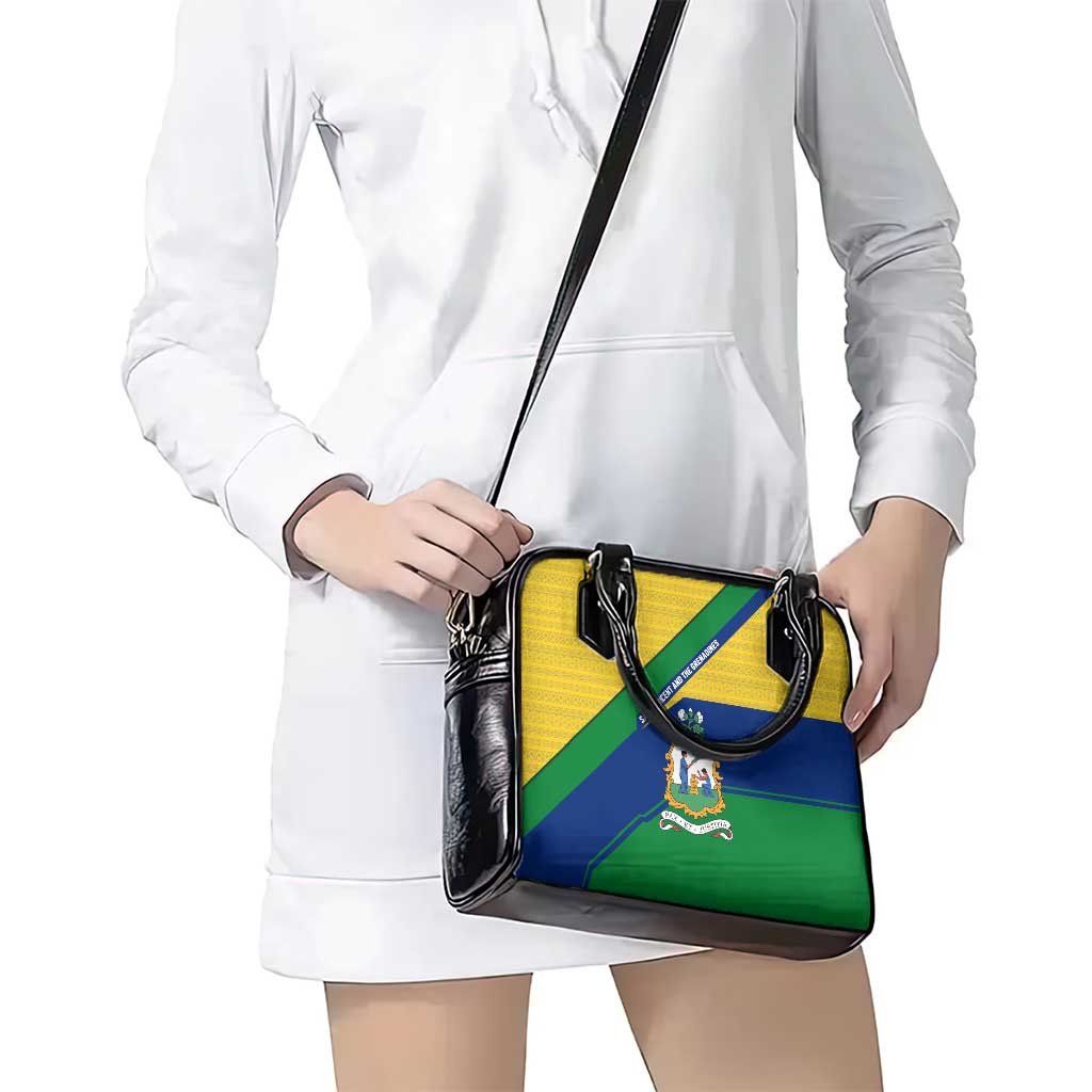 Saint Vincent and the Grenadines Flag Shoulder Handbag Coat of Arms and National Colors TS04