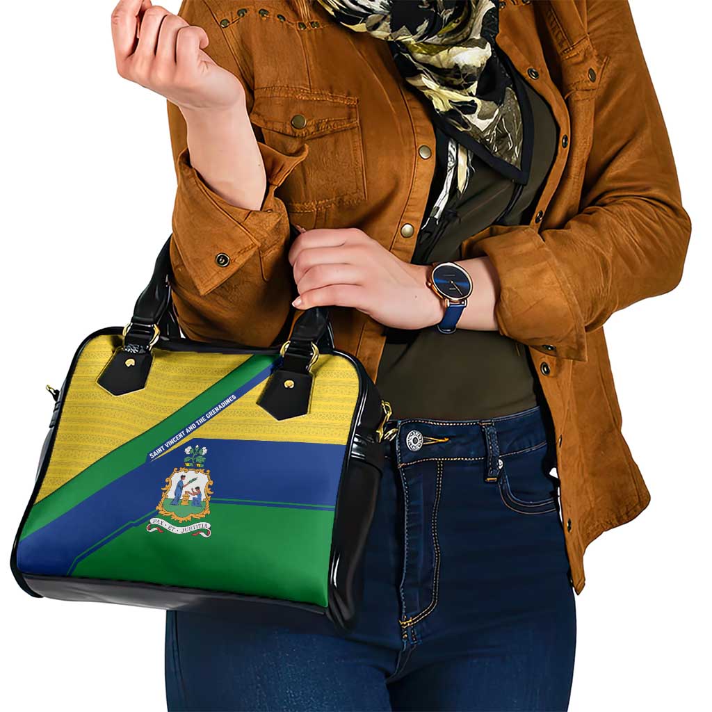 Saint Vincent and the Grenadines Flag Shoulder Handbag Coat of Arms and National Colors TS04