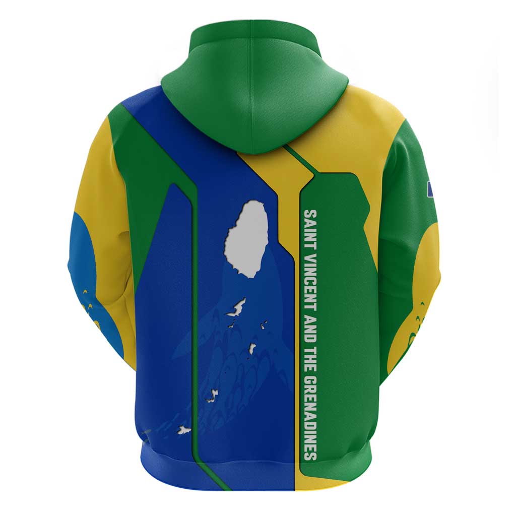 Saint Vincent and the Grenadines Flag Wave Map Hoodie Caribbean Island Pride Pullover TS04