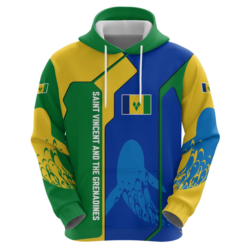Saint Vincent and the Grenadines Flag Wave Map Hoodie Caribbean Island Pride Pullover TS04