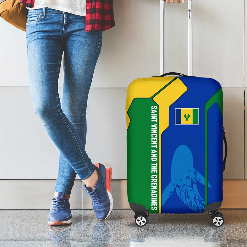 Saint Vincent and the Grenadines Flag Wave Map Luggage Cover Caribbean Island Pride Pullover TS04