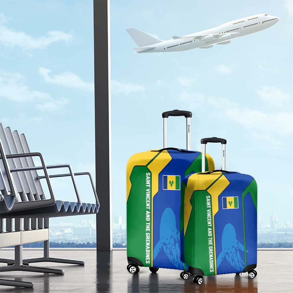 Saint Vincent and the Grenadines Flag Wave Map Luggage Cover Caribbean Island Pride Pullover TS04