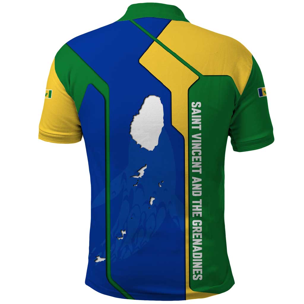 Saint Vincent and the Grenadines Flag Wave Map Polo Shirt Caribbean Island Pride Pullover TS04