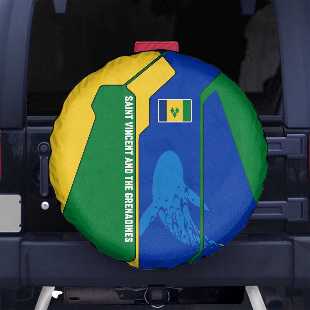Saint Vincent and the Grenadines Flag Wave Map Spare Tire Cover Caribbean Island Pride Pullover TS04