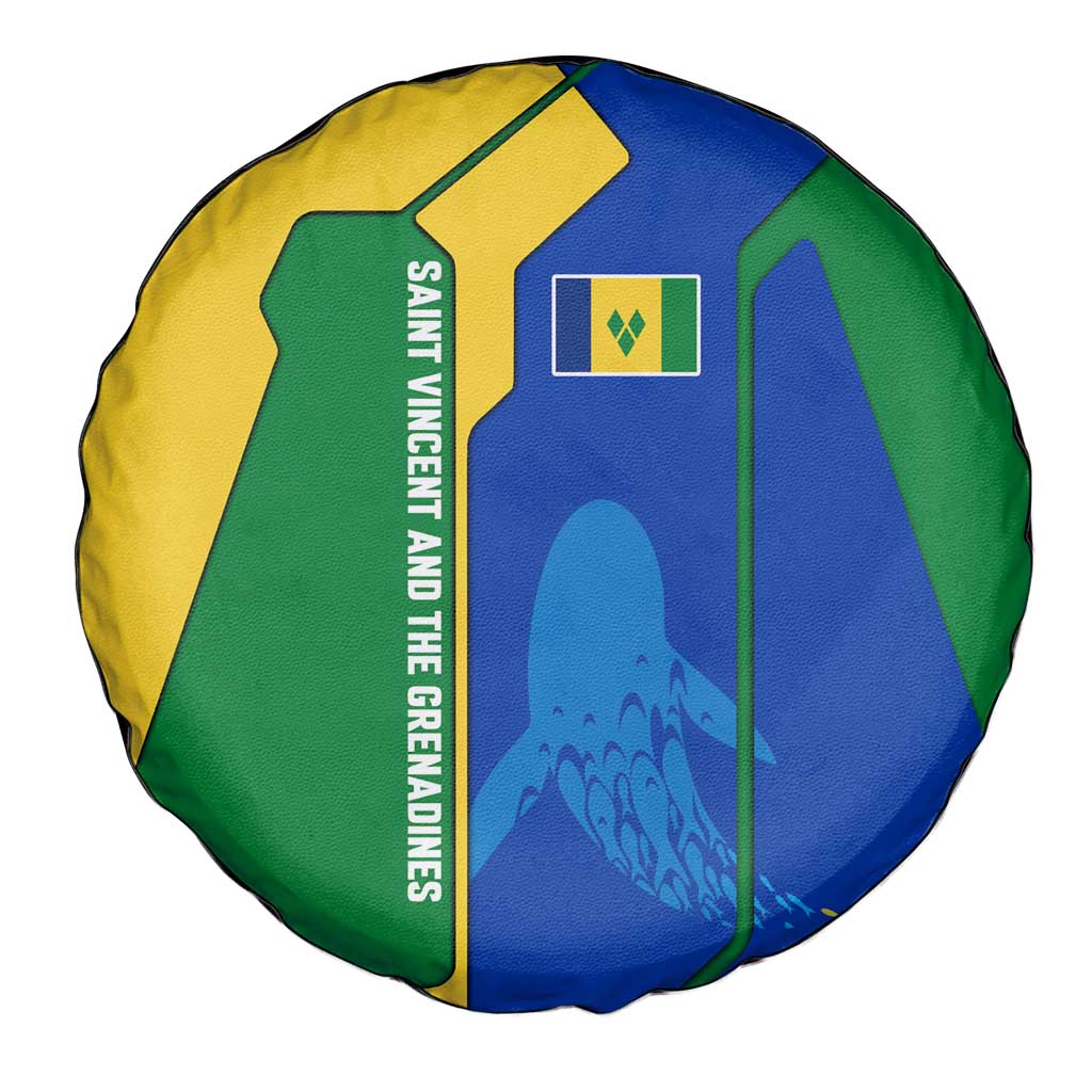 Saint Vincent and the Grenadines Flag Wave Map Spare Tire Cover Caribbean Island Pride Pullover TS04