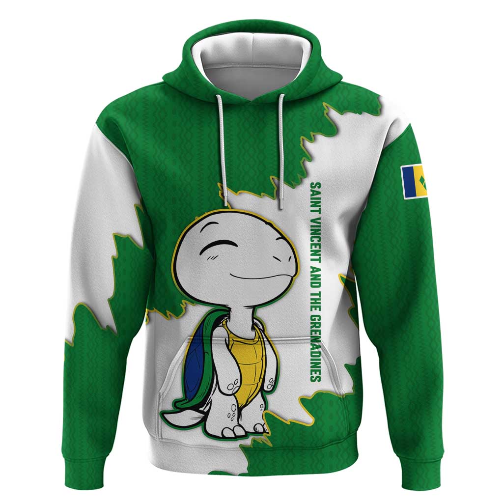 Saint Vincent and the Grenadines Turtle Hoodie with Coat of Arms and Green Heritage Design TS04