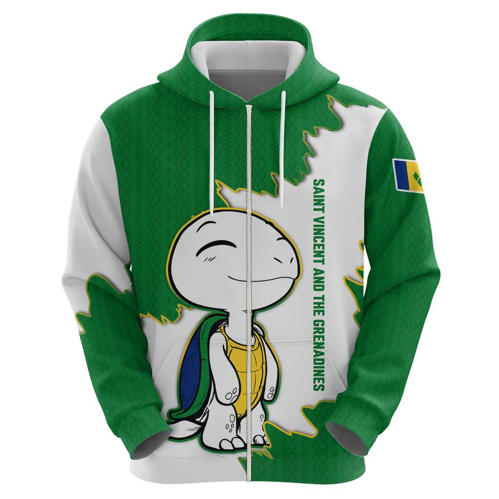 Saint Vincent and the Grenadines Turtle Hoodie with Coat of Arms and Green Heritage Design TS04