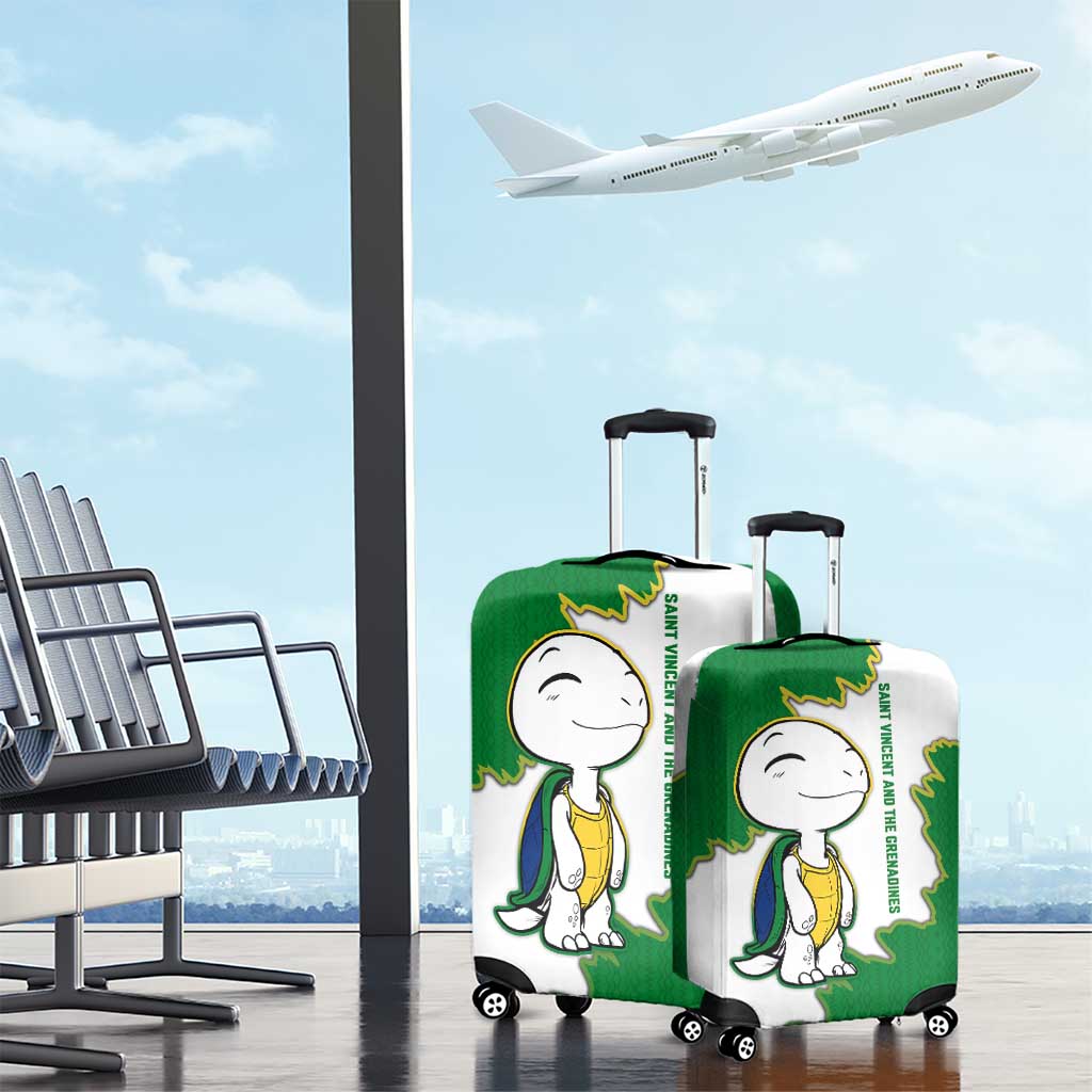 Saint Vincent and the Grenadines Turtle Luggage Cover with Coat of Arms and Green Heritage Design TS04