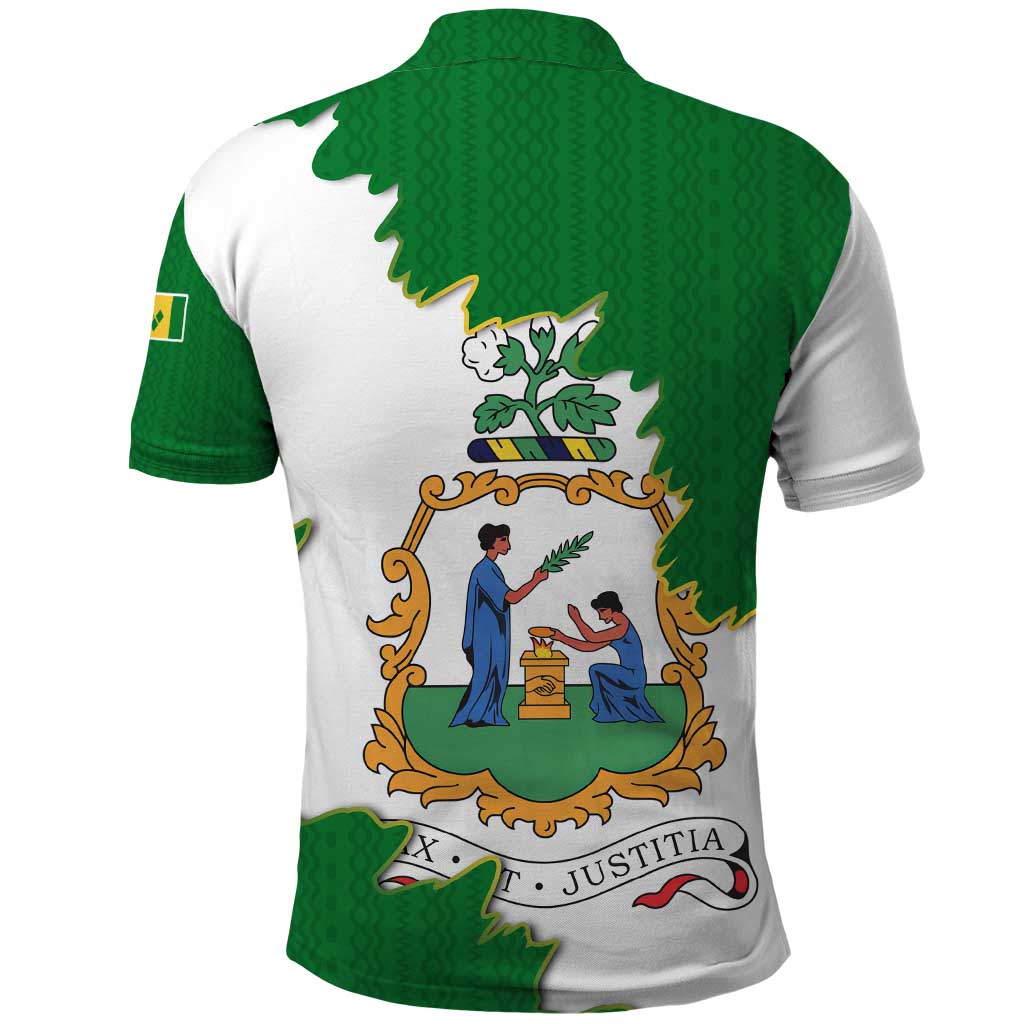 Saint Vincent and the Grenadines Turtle Polo Shirt with Coat of Arms and Green Heritage Design TS04
